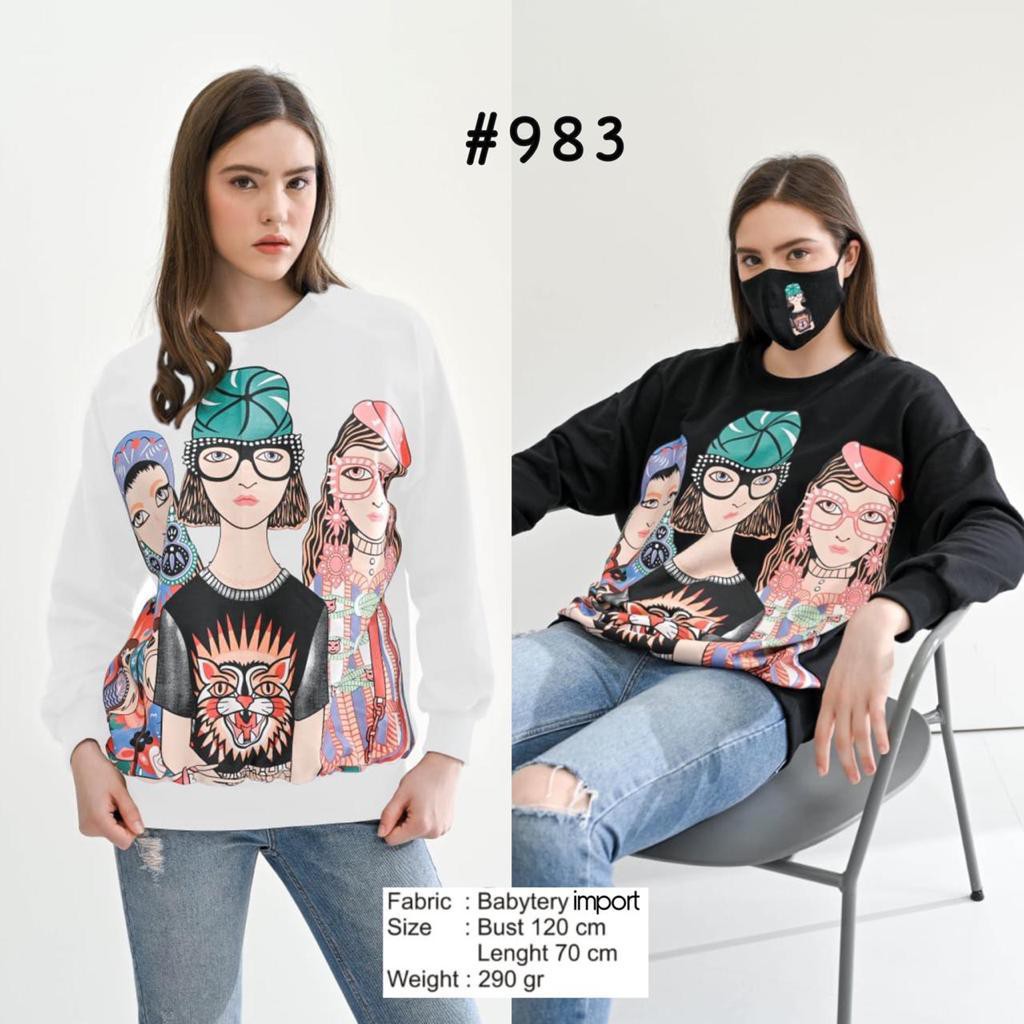 Kaos Babyterry motif orang import