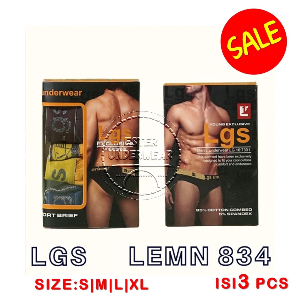 Celana Dalam Pria LGS 834 ISI 3 PCS | Brief Exclusive