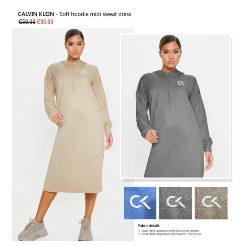 CK hoodie logo sweat dress