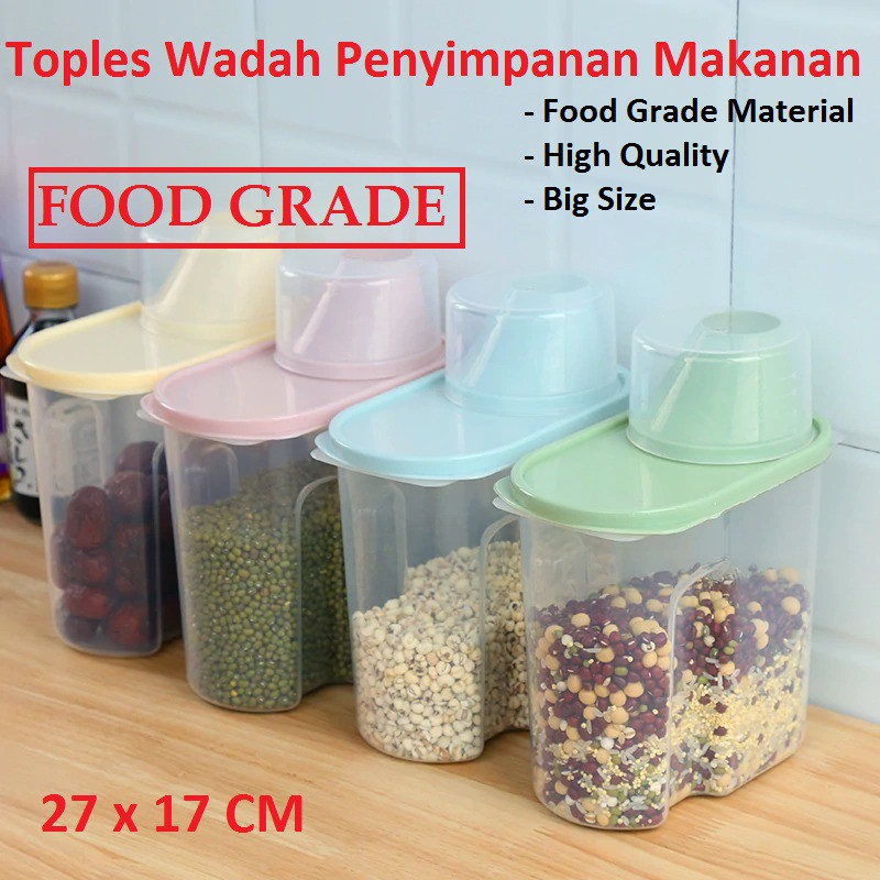 Toples Wadah Penyimpanan Makanan Food Storage Container 2.5L 1PCS / Kotak Penyimpanan / Food Storage