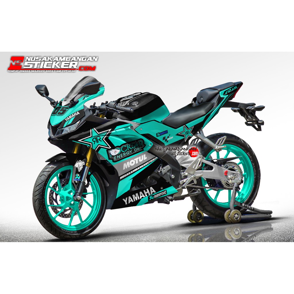 Decal Stiker R15 V3 VVA 155 -livery Rockstar hijau tosca