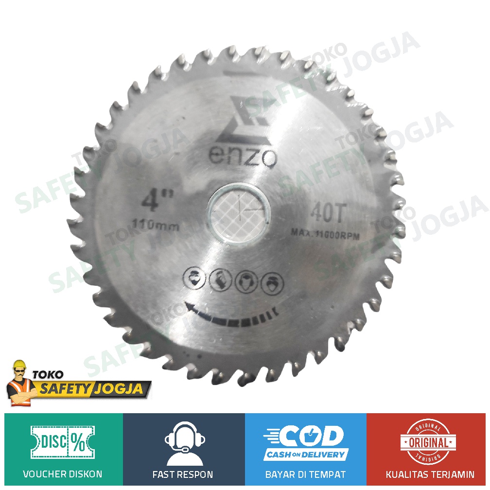 ENZO Mata Pisau gergaji Potong Kayu TCT 4&quot; x 40 T / Wood Circular Saw