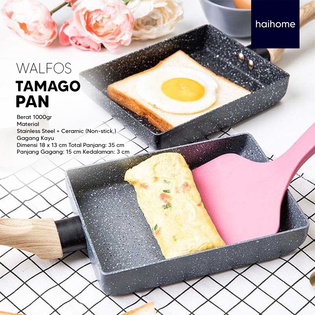 WALFOS TAMAGOYAKI PAN EGG PAN WAJAN OMELETTE TEFLON KOTAK