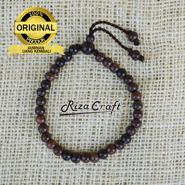 Gelang Tangan Tasbih Muslim Kayu Galih Asem Jawa Gandul Unik 33 Butir Asli Original 100%