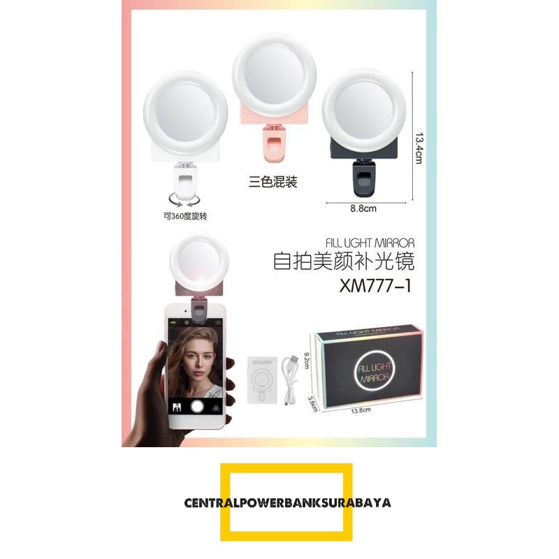 XM777-1 LAMPU SELFIE RING LIGHT MIRROR TEMPEL / LAMPU BIGO / LAMPU SELFIE RINGLIGHT