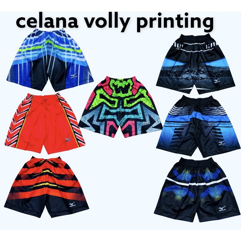 CELANA OLAH RAGA PRIA KOLOR VOLLY PRINTING, KOLOR VOLLY, CELANA PENDEK