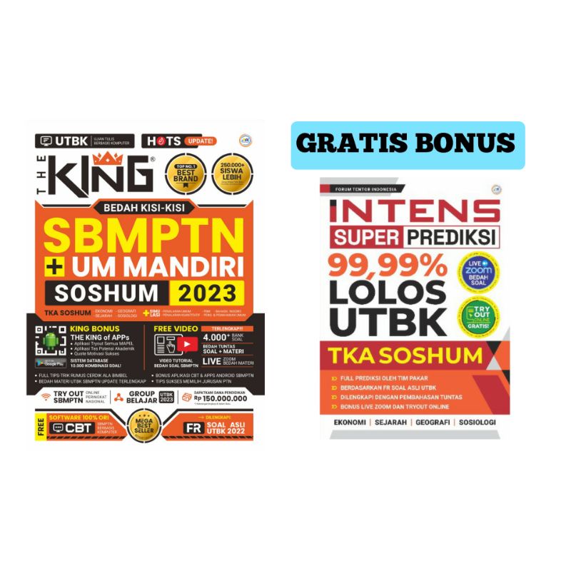 Buku The King Bedah Kisi-kisi SBMPTN & UM Mandiri Soshum 2023 - PENGIRIMAN DARI JAKARTA-2023 + INTENS SOS