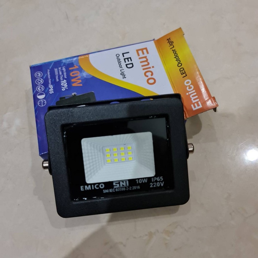 LAMPU SOROT 10W PUTIH EMICO/LAMPU TEMBAK LED 10 Watt IP65 EMICO