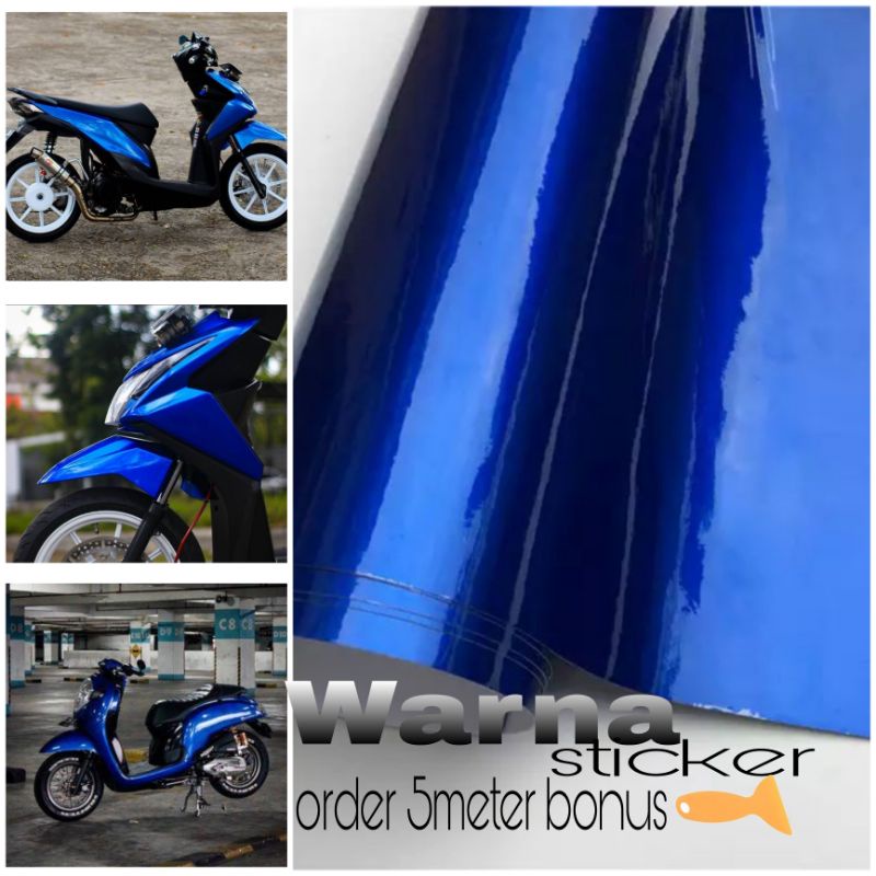 Skotlet Stiker biru candy skotlet motor warna biru candy sekotlet biru metalik candy