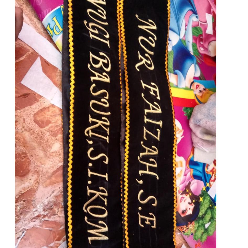 Paling Diminati! Slempang Wisuda Bludru Bordir Rumbai Selempang Wisuda Rumbai Murah