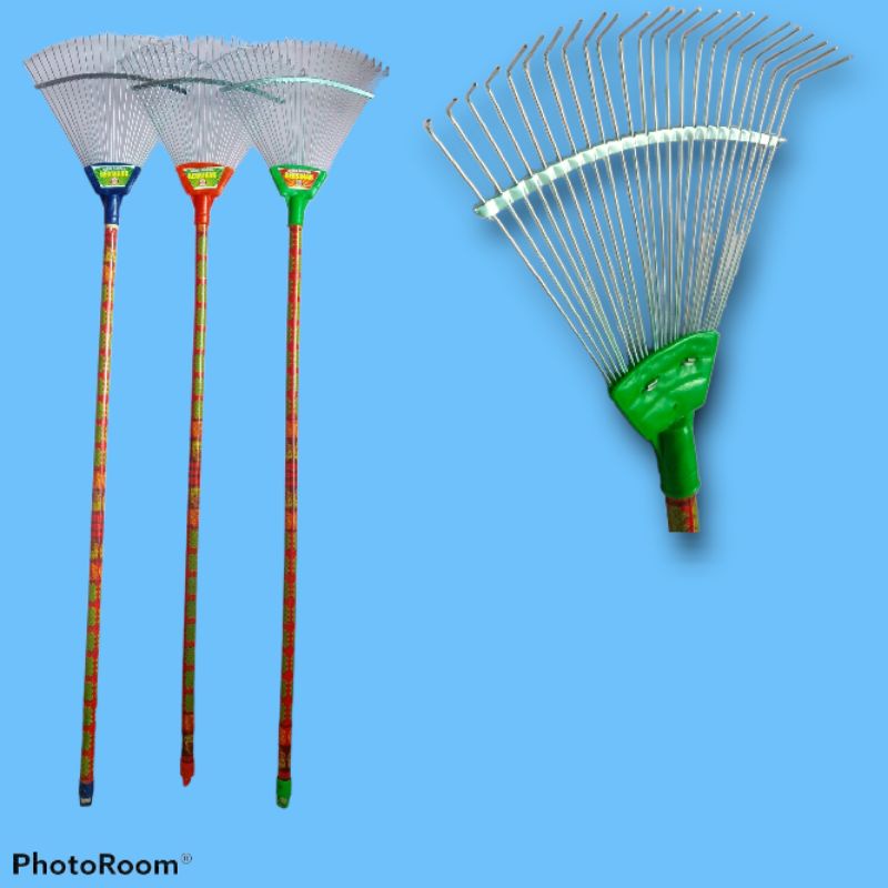 Sapu taman sapu daun sapu garuk cakar kawat besi chrome