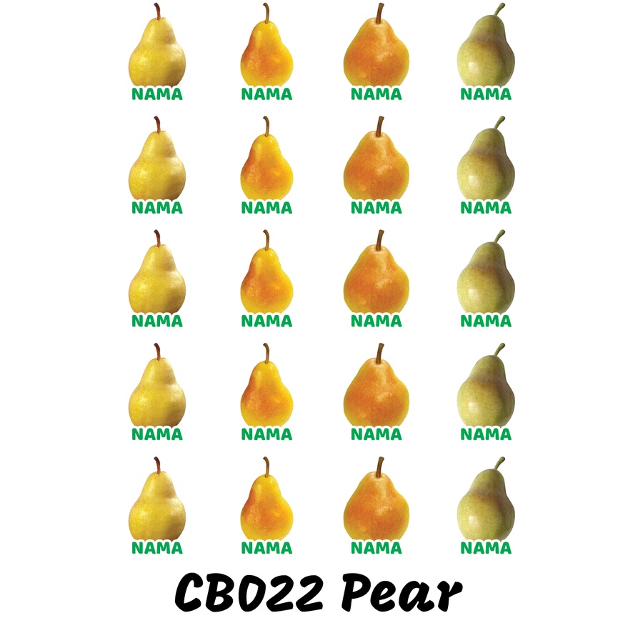 

Sticker Nama Cutting Label Waterproof Tahan Air Pear (CB022)