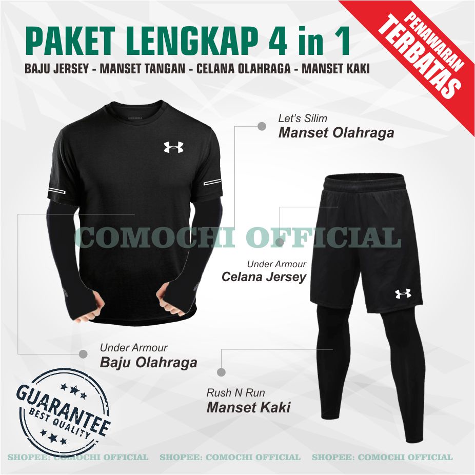 [4 IN 1] SETELAN OLAHRAGA PRIA BAJU KAOS OLAHRAGA PRIA BAJU KAOS PRIA ORIGINAL ATASAN OLAHRAGA CELAN