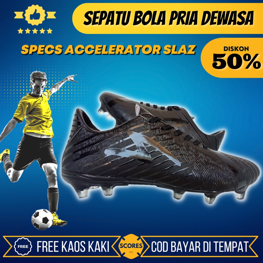 Sepatu Sepak Bola Specs Accelerator Slaz Pria Dewasa Warna Hitam Murah Berkualitas Bagus Terbaru 202