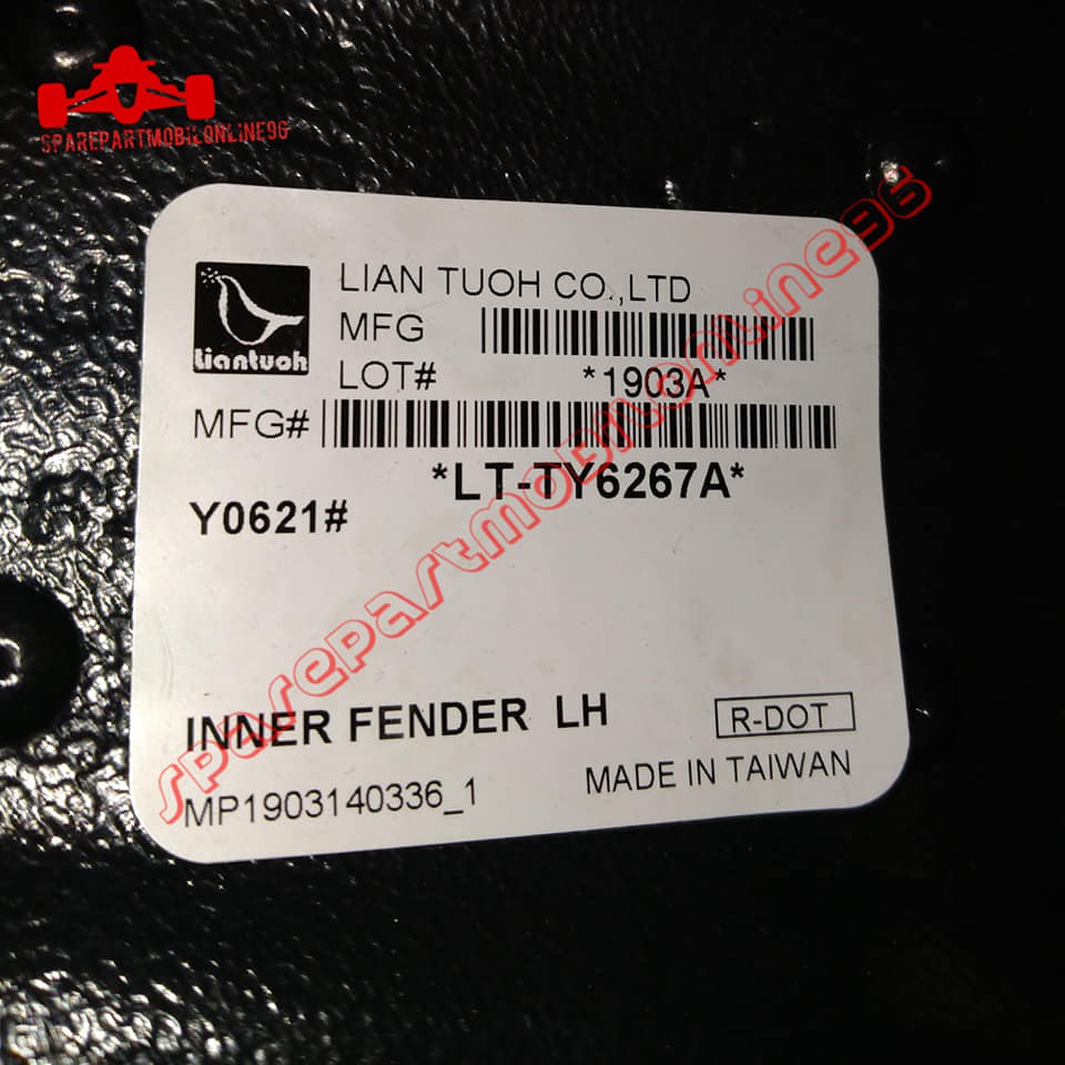 Inner Liner Fender Depan Toyota Innova 2012 2013 2014 TAIWAN