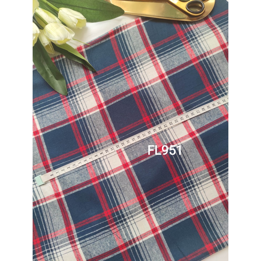 MERAH kain flanel bahan kotak katun yarndyed harga per 0.5meter/kain meteran happychild