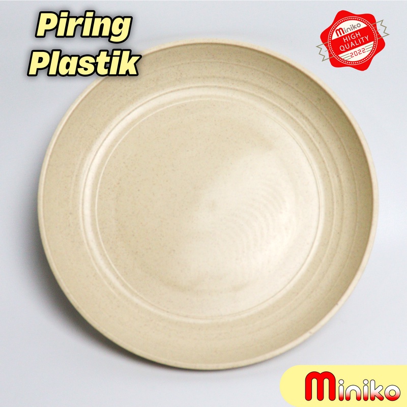 Piring siap saji - Piring plastik tebal - Piring Makan Anti Pecah - Piring Makan Anti Pecah Wheat Straw 20 cm