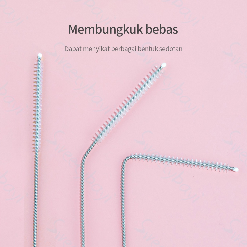 Kyopta sikat sedotan botol minum anak bayi 1pcs straws brush sdotan susu pembersih