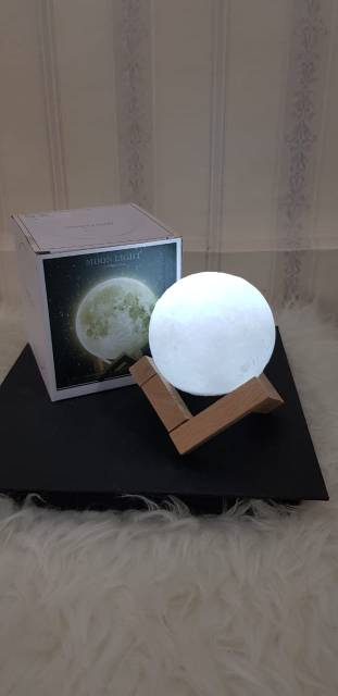 KADO701 - Lampu Tidur Unik / Hadiah Replika Bulan 3 Warna Galaxy Moon Lamp Touch