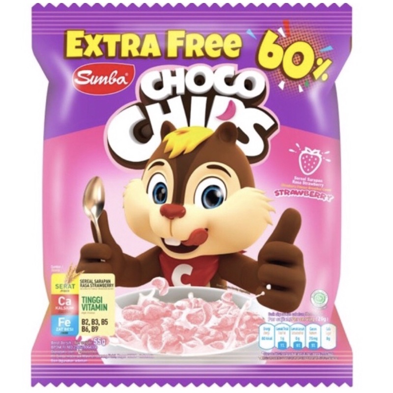 

SIMBA CHOCO CHIPS STRAWBERRY 55 GRAM EKSTRA 60%