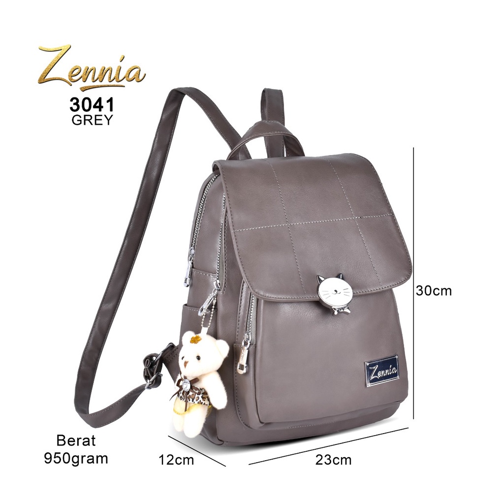 (TSI) Tas Wanita Zennia 3041 Tas Kulit Ransel Korea Tas Wanita Punggung Import Kantor Kerja Sekolah Kuliah Outdoor Trendy Fashion Style Travel Casual Backpack Serut Anak Remaja Perempuan Selempang Cewek Bag