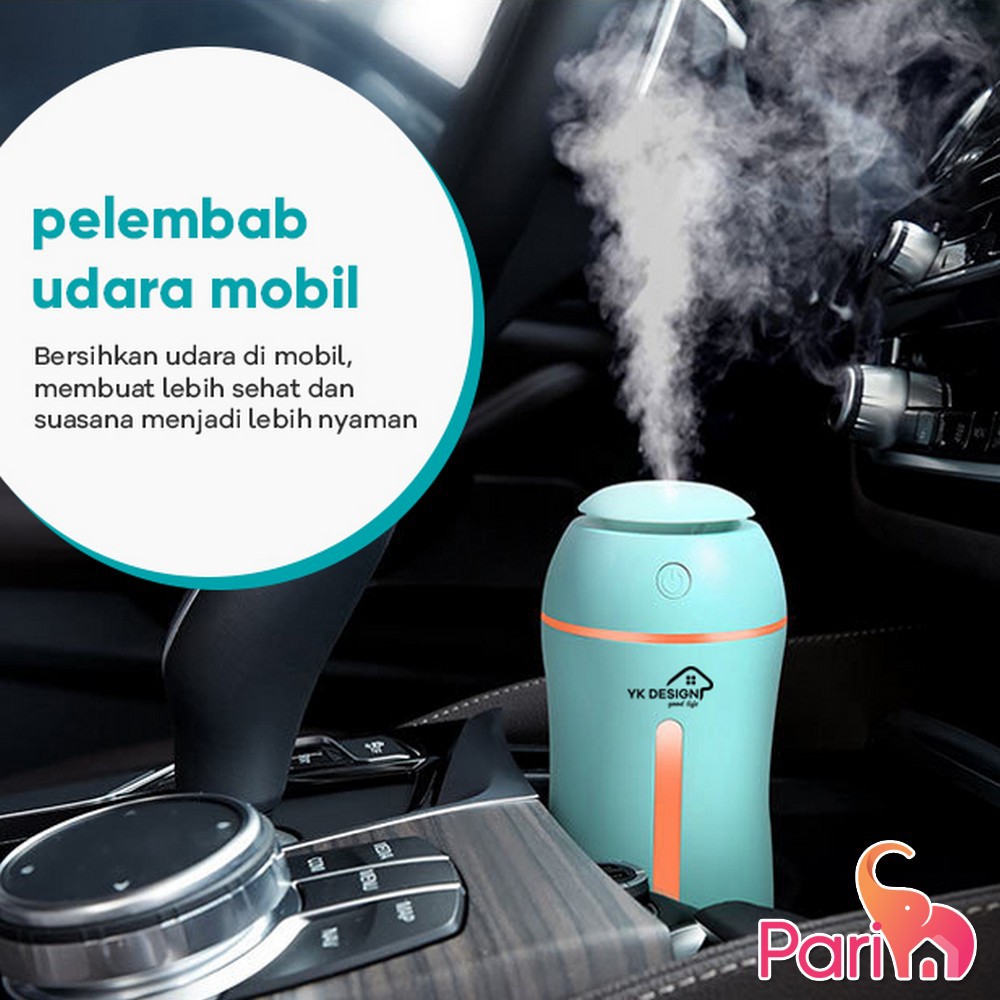 Pelembab Udara Mini / Mini Humidifier USB MICRO dengan Lampu LED Warna Bermerek YK DESIGN YK-512