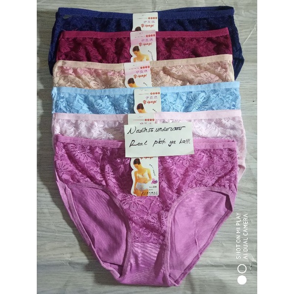 Celana Dalam Wanita Transparan | Celana Brokat Depan Lembut Bahan Spandex