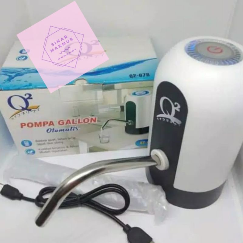 pompa galon q2 led elektrik pompa galon otomatis q2 678