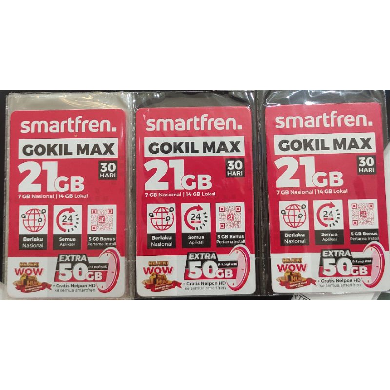 SMARTFREN VOUCHER KUOTA GOKIL MAX 9GB/21GB