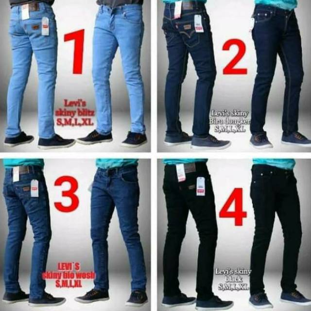 CELANA JEANS PANJANG Slimfit Pria hitam 27 - 36 bisa COD