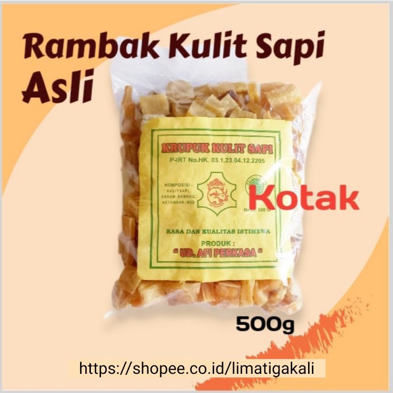 

Kerupuk Rambak Kulit Sapi Kotak - 500gram