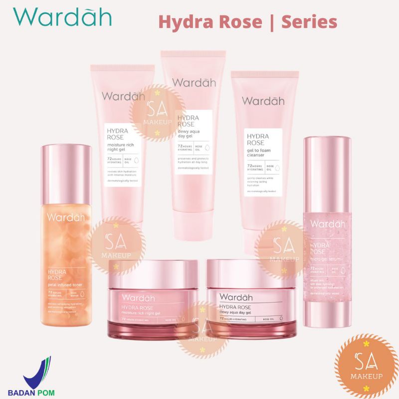 WARDAH hydra rose series day cream, night crem,. toner , cleanser