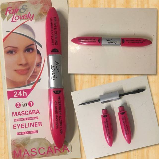 Super Promo Maskara dan eyeliner 2in1 fair n lovely 24 hours waterproof bagus bnget Baru