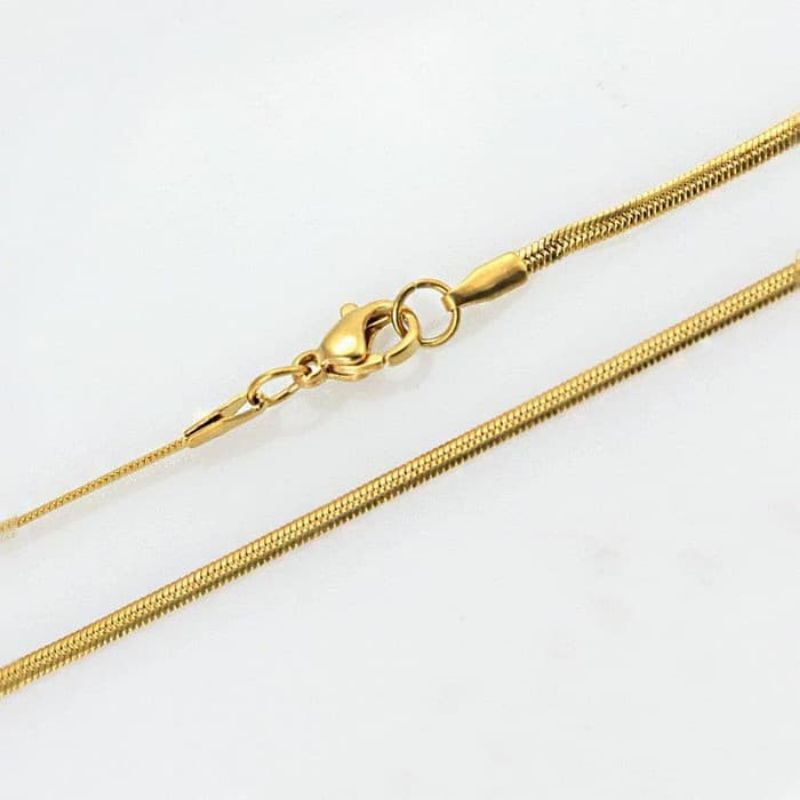 Kalung belut Titanium lapis emas 24k
