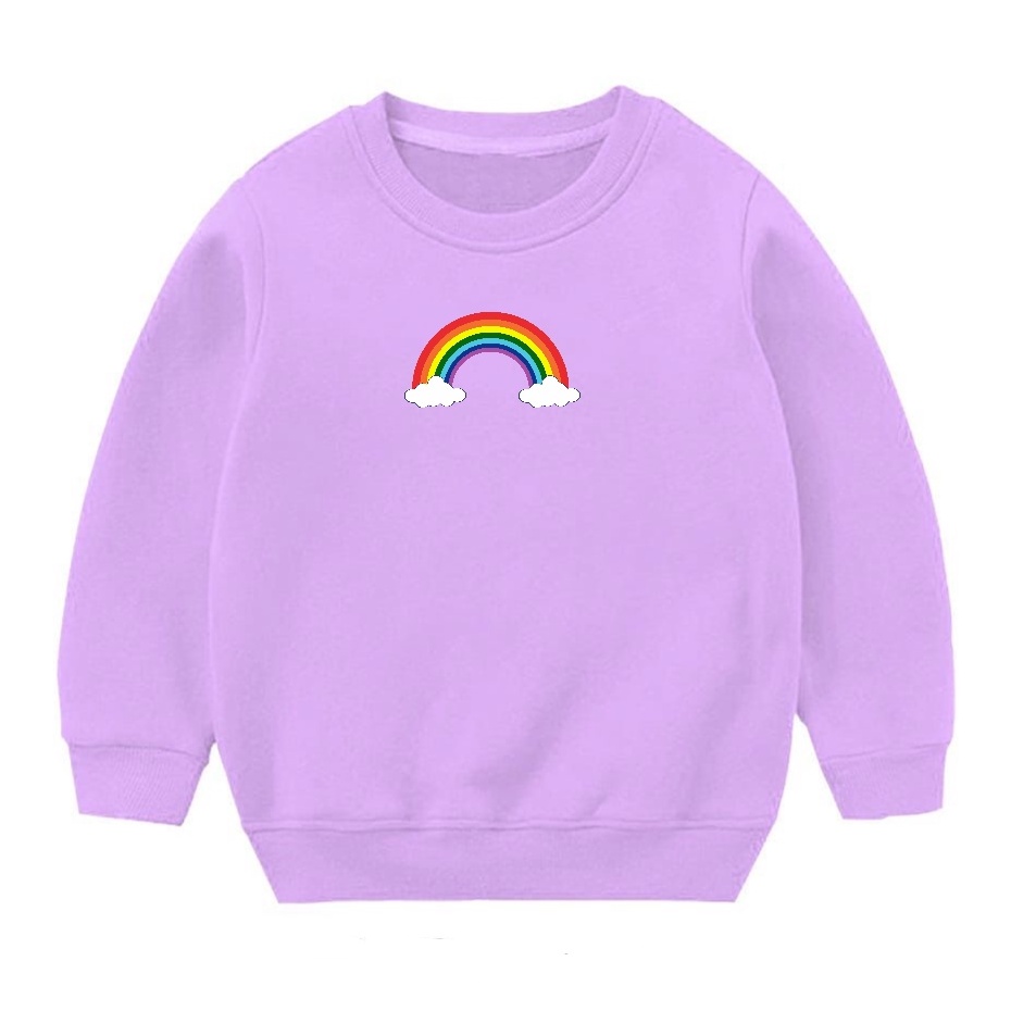 SweatShirt Anak Balita Terbaru Umar Denim Motif Rainbow Bahan Fleece
