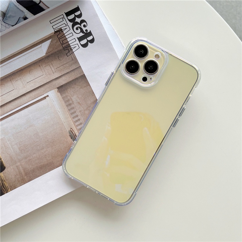 Hard Case Transparan Warna Gradasi Untuk iPhone 12 13 Pro MAX 11 Pro MAX X XS MAX XR