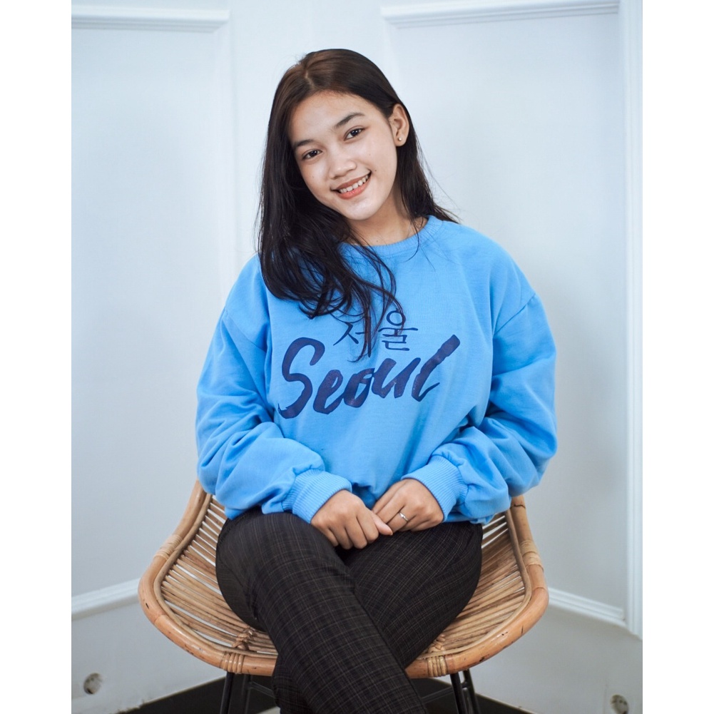 Tokomilkan - Sweater Crewneck Wanita Pria SEOUL | Sweater CN CEWEK Sweatshirt