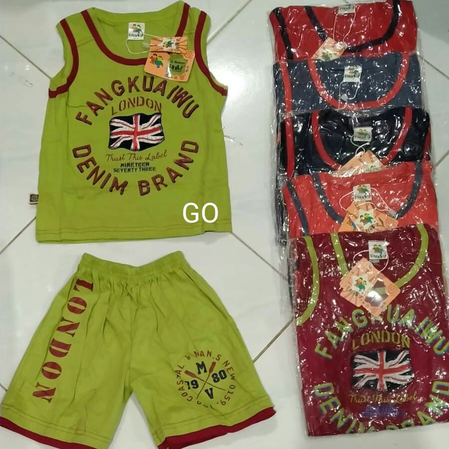 gos SETELAN LIBOY Anak Singlet Cowok Baju Oblong Laki Laki Tanpa Lengan Bergambar