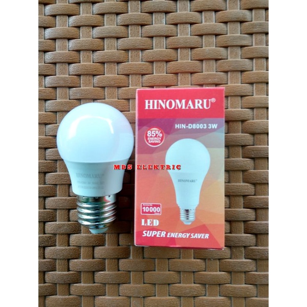 Lampu Led Buld 3 Watt Hinomaru HIN - D8003 3 Watt Cahaya Kuning