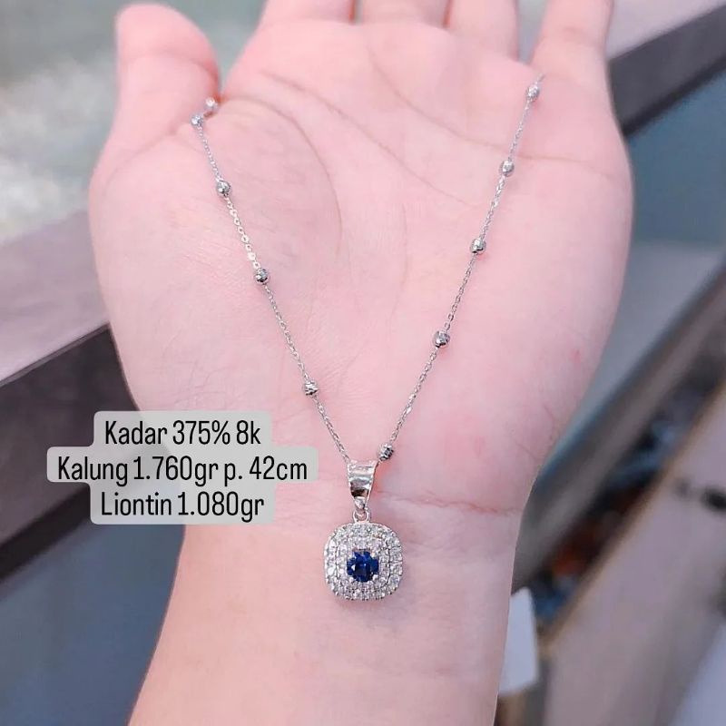 kalung emas putih kadar 375%