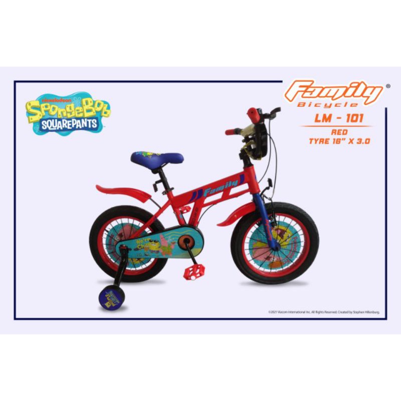 Sepeda BMX Anak 16 inch FAMILY BICYCIE LM-101 SpongeBob SQUAREPANTS