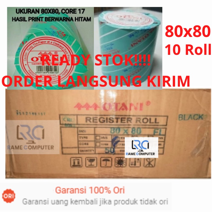 OTANI KERTAS THERMAL 80MM X 80MM STRUK KASIR 80x80 / 80 x 80 - isi 10 ROLL