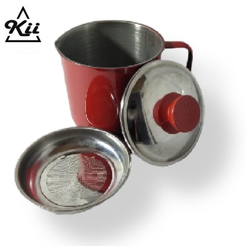 Tempat Saring Minyak Stainless Colored - Stainless Oil Pot 1200ml