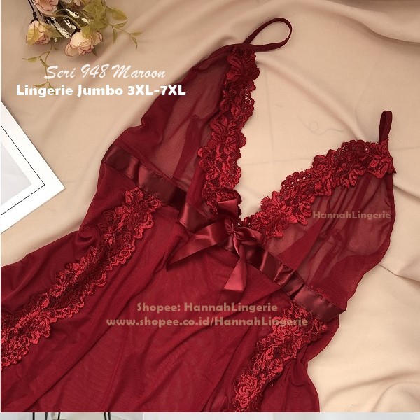 XL-7XL Lingerie JUMBO BigSize Transparan Baju Tidur Seksi Lingering Cantik Ukuran Besar Big Size 948