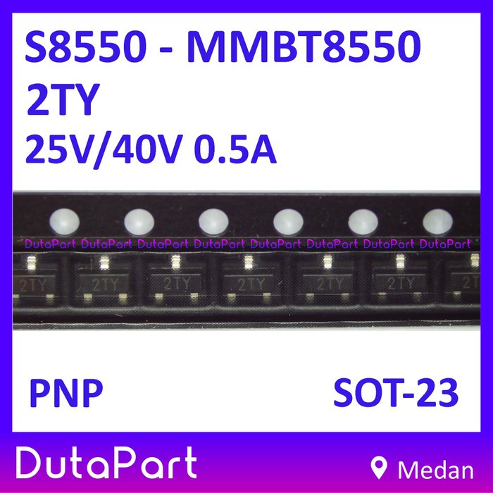 S8550 2TY MMBT8550 PNP SMD TRANSISTOR 40V 25V 0.5A 500mA SOT-23