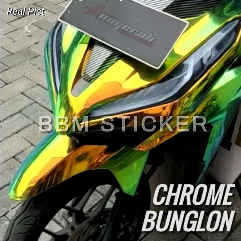 Jual Stiker Skotlet Motor Bunglon Krom Pelangi Cameleon Chrome Sticker