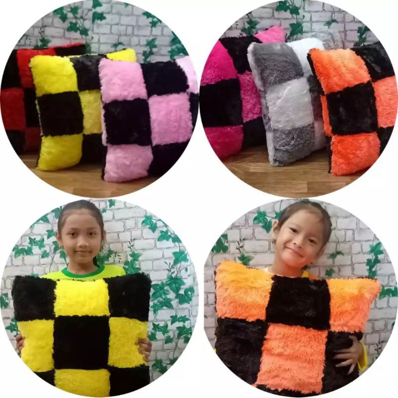 Bantal Bulu Motif BIDAK CATUR...uk.40 * 40