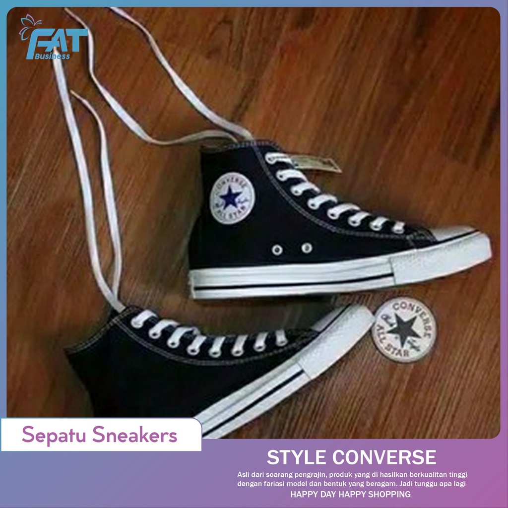 Termurah || Sepatu CONVERSE 70s Black Egret High premium BNIB || outsole glossy.