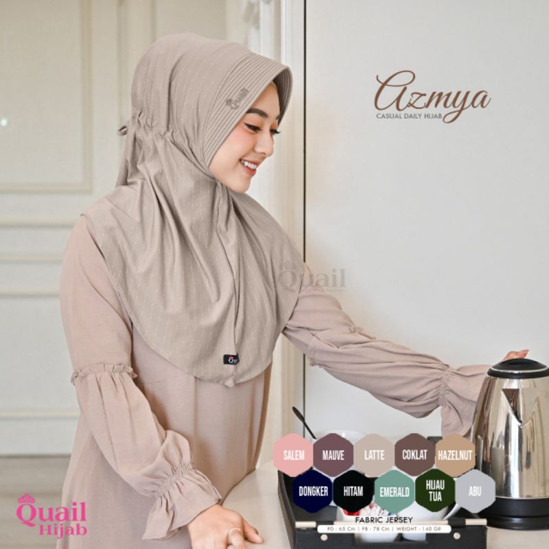 AZMYA QUAIL HIJAB  PREMIUM HIJAB khimar premium khimar original dafiya pink azmya latte