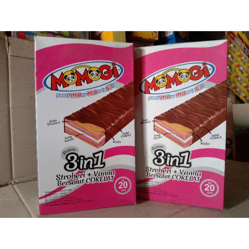 

Wafer Momogi 3in1 , 1pak isi 20pcs